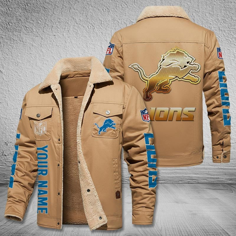 Detroit Lions Style Leather Jacket 2