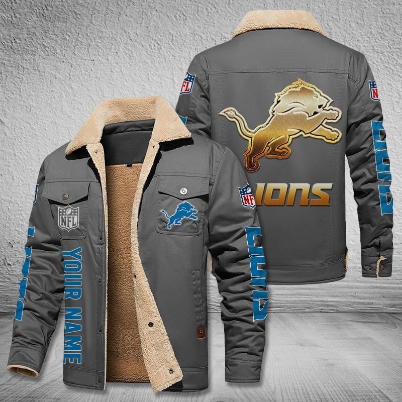 Detroit Lions Style Leather Jacket 2