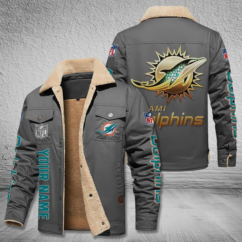 Miami Dolphins Style Leather Jacket 2