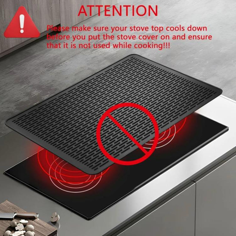 Heat-Resistant Silicone Stove Cover Mat & Utensils