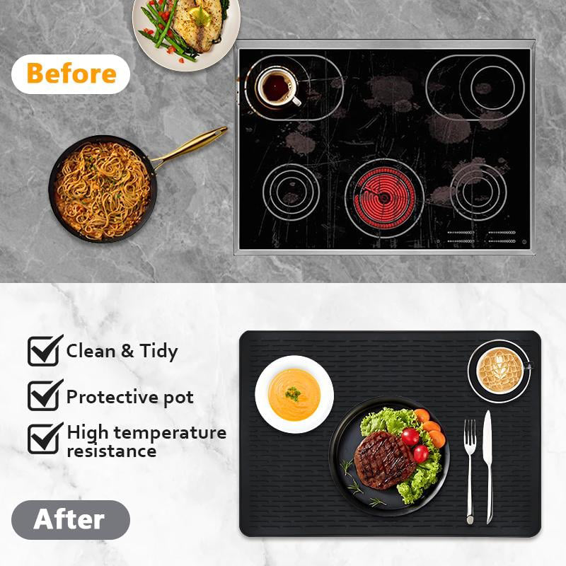 Heat-Resistant Silicone Stove Cover Mat & Utensils