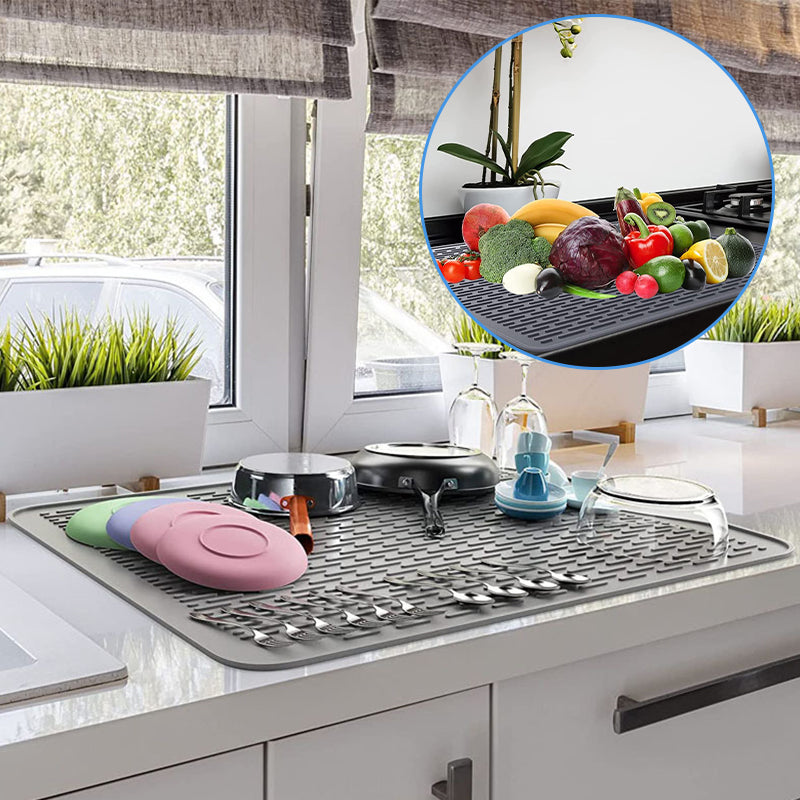 Heat-Resistant Silicone Stove Cover Mat & Utensils